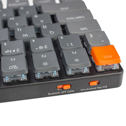 Клавиатура Keychron K3 V2 E1 RU с RGB-подсветкой (Keychron Low Profile Optical Red) механическая серая