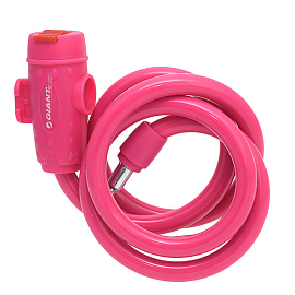 Замок для велосипеда тросовый Bike Lock 02 розовый