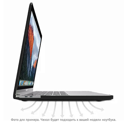 Чехол для Apple MacBook Pro 13 Touch Bar A1706, A1989, A2159, A2251, A2289, A2338, Pro 13 A1708 гибридный WiWU iShield TPU Frame прозрачно-черный