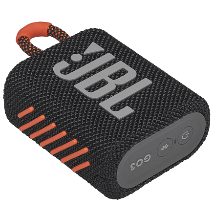 Портативная колонка JBL Go 3 с защитой от воды черно-оранжевая