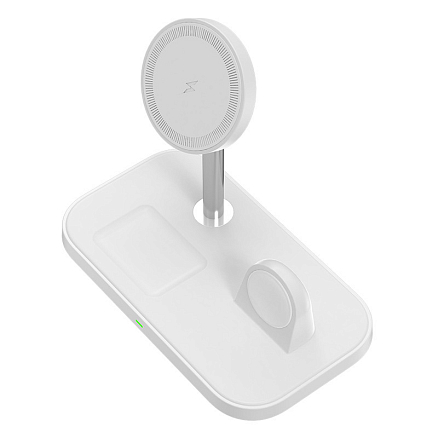 Беспроводная зарядка 3-в-1 MagSafe для телефона, Apple Watch и AirPods 22.5W TFN MagStand QI28 белая