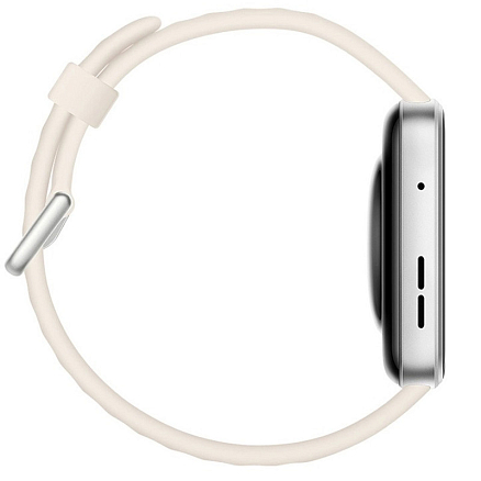 Умные часы Huawei Watch FIT 4 (серебристый, с бежевым силиконовым ремешком, международная версия)