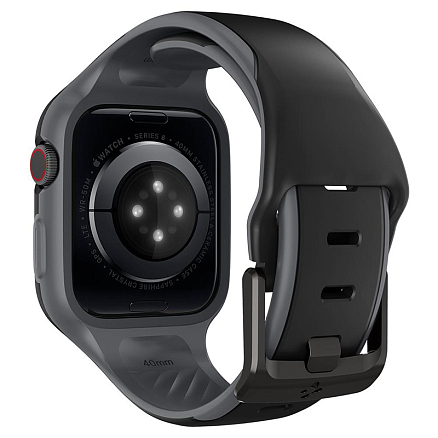 Чехол с ремешком для Apple Watch 40 мм гелевый Spigen Liquid Air Pro черный