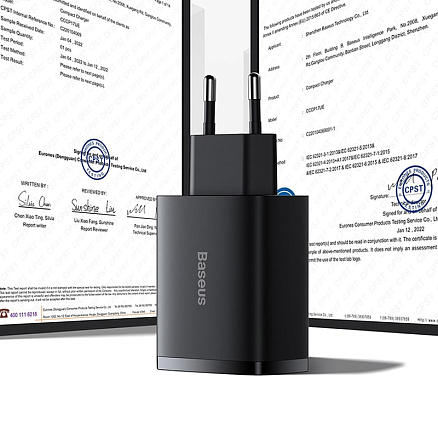 Зарядное устройство сетевое с тремя USB входами Baseus Compact Charger 3U 17W черное