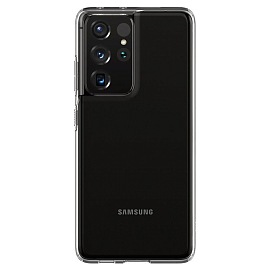 Чехол для Samsung Galaxy S21 Ultra гелевый ультратонкий Spigen SGP Liquid Crystal прозрачный