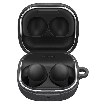 Чехол для наушников Samsung Galaxy Buds 2, Buds Live, Buds Pro гибридный Spigen Geo Fit темно-серый