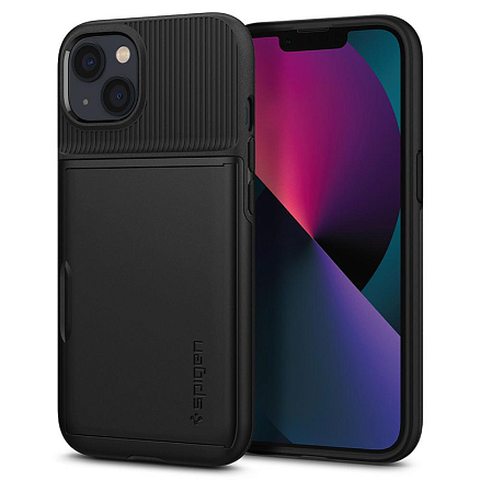 Чехол для iPhone 13 гибридный со слотом для карты Spigen Slim Armor CS черный