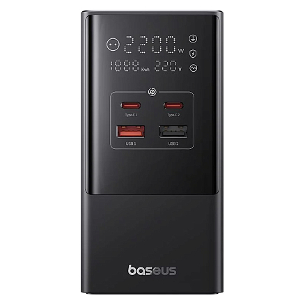 Сетевой фильтр на 2 розетки, 2 USB, 2 Type-C 35W GaN длина 1.5 м Baseus CCGAN35-S3ACE