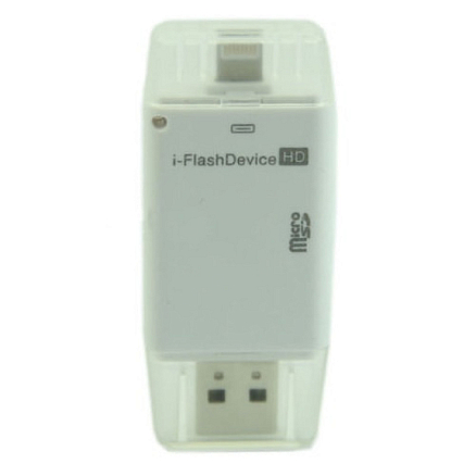 Адаптер Apple Lightning - USB с microSD картридером для iPhone, iPod, iPad i-Flash HD