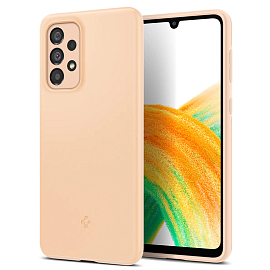 Чехол для Samsung Galaxy A33 5G пластиковый тонкий Spigen Thin Fit персиковый