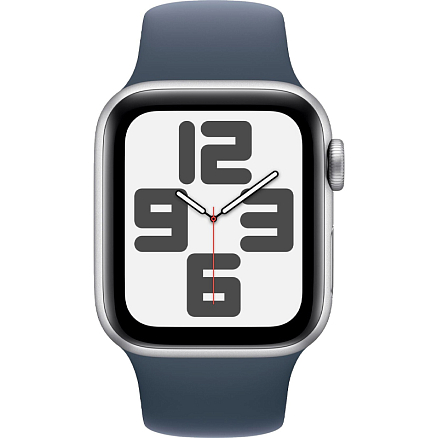 Умные часы Apple Watch SE 2 GPS 2024 40 мм с синим силиконовым ремешком серебристые