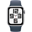 Умные часы Apple Watch SE 2 GPS 2024 40 мм с синим силиконовым ремешком серебристые