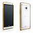 Чехол для HTC One Бампер алюминиевый ультратонкий Love Mei 0,6мм золотистый