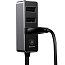Зарядное устройство автомобильное с четырьмя USB входами 5.5А и кабелем 1,5 м Baseus Enjoy Together темно-серое