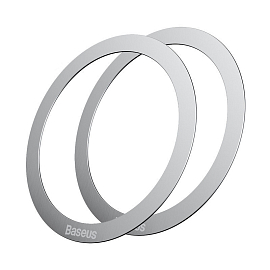 Наклейка на телефон для магнитного держателя MagSafe Baseus Halo серебристая 2 шт.