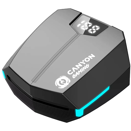 Наушники TWS беспроводные Canyon Doublebee GTWS-2 вкладыши с микрофоном игровые черно-голубые