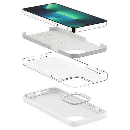 Чехол для iPhone 13 Pro Max силиконовый Spigen Silicone Fit белый