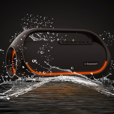 Портативная колонка Tronsmart Bang с защитой от воды, подсветкой, USB, поддержкой MicroSD карт и аккумулятором черная