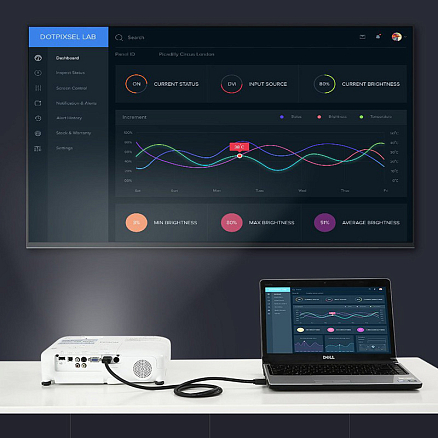 Кабель HDMI - HDMI (папа - папа) длина 10 м версия 1.2 2K 60Hz Ugreen HD104 черный