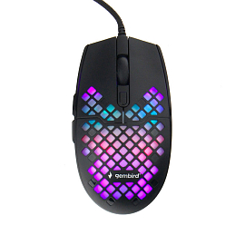 Мышь проводная оптическая Gembird MG-760 с подсветкой 5 кнопок 3200 dpi игровая черная