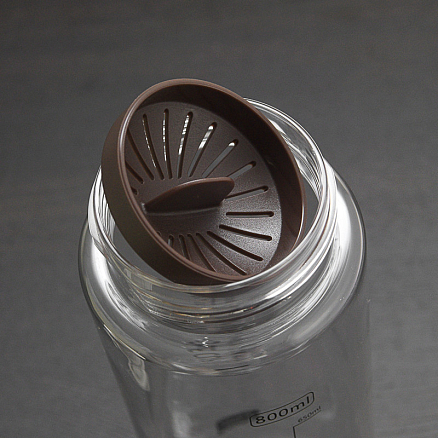 Бутылка для воды спортивная с фильтром и шкалой Fitness 800 мл черная