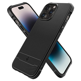 Чехол для iPhone 14 Pro Max гибридный Spigen Rugged Armor MagFit матовый черный