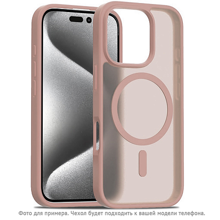 Чехол для iPhone 16 гибридный Matt Case MagSafe прозрачно-коричневый