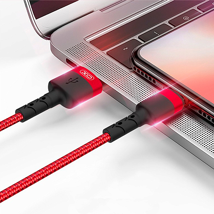 Кабель USB - MicroUSB для зарядки 0,25 м 2.1А XO NB117 красный