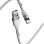 Кабель Type-C - USB 2.0 для зарядки 1 м 5А магнитный плетеный Baseus Zinc (быстрая зарядка) белый
