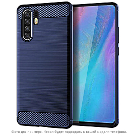 Чехол для Huawei Mate 20 Lite силиконовый CASE Brushed Line синий