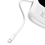 Внешний аккумулятор Baseus Qpow Digital с встроенным кабелем Type-C 20000мАч (USB, Type-C, Lightning, ток 5А, 22.5 Вт) белый