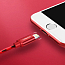 Кабель USB - Lightning для зарядки iPhone 0,25 м 2.4А MFi плетеный Ugreen US247 красный