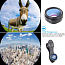Объектив для телефона универсальный 10-в-1: Telephoto 2X, Fisheye, Wide-Angle, Macro и 6 фильтров Apexel APL-DG10