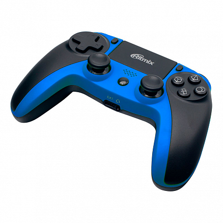 Джойстик (геймпад) для PS4, PS3, ПК или телефона Ritmix GP-063BTH черно-синий