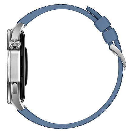 Умные часы Huawei Watch GT 5 46 мм с синим силиконовым ремешком серебристые