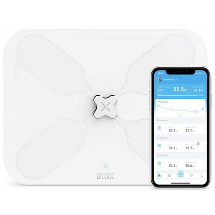 Умные напольные весы Picooc S3 Lite (Wi-Fi) размер 34х26 см белые