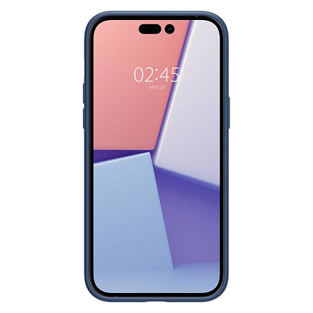 Чехол для iPhone 14 Pro Max силиконовый Spigen Silicone Fit MagSafe синий