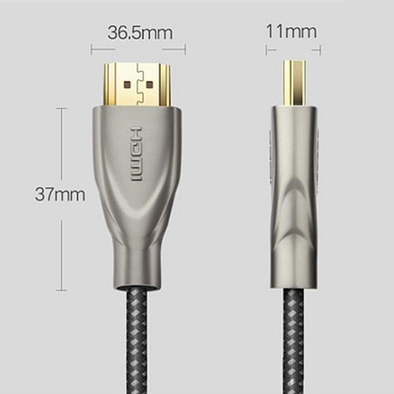 Кабель HDMI - HDMI (папа - папа) длина 10 м версия 2.0 4Kx2K 60Hz плетеный Ugreen HD131