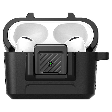 Чехол для наушников AirPods Pro гибридный Spigen Lock Fit матовый черный