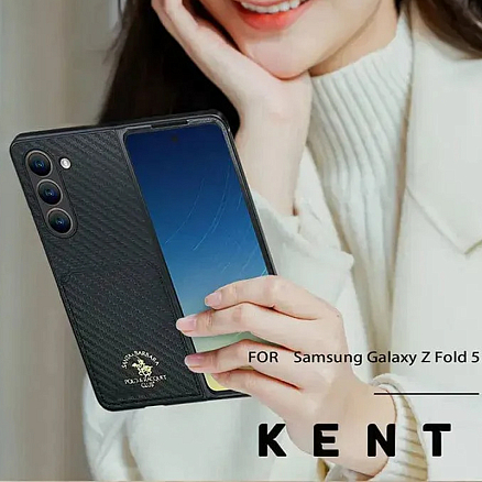 Чехол для Samsung Galaxy Z Fold 5 гибридный с карманом для карт Santa Barbara Polo & Racquet Club Kent черный