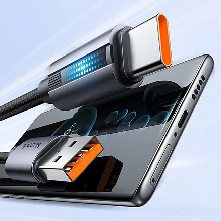 Кабель Type-C - USB для зарядки 1,2 м 6А 100W плетеный McDodo CA-5180 (быстрая зарядка PD) черный