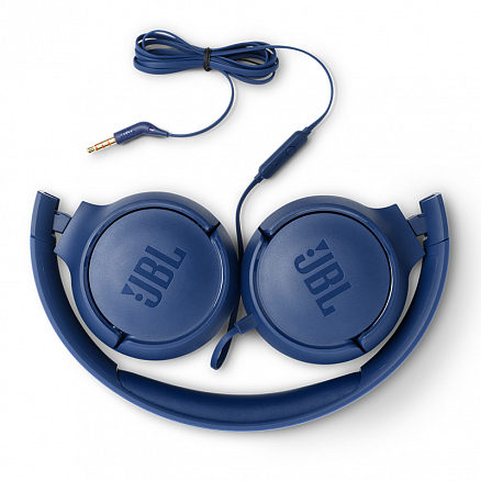 Наушники JBL T500 накладные с микрофоном складные синие