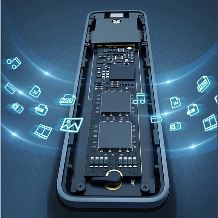 Корпус для SSD M.2 диска Type C 3.2 Gen 1 с кабелем Baseus Full Speed серый