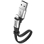 Кабель USB - MicroUSB, Lightning для зарядки 23 см 2А плоский Baseus Portable серый