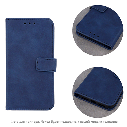 Чехол для Samsung Galaxy A22 кожаный - книжка GreenGo Smart Velvet синий