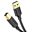Кабель USB 2.0 - USB B для подключения принтера или сканера 1,5 м Ugreen US135 черный