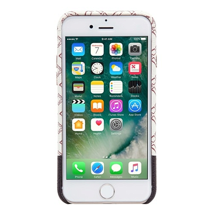 Чехол для iPhone 7, 8 кожаный на заднюю крышку Nillkin Oger бело-коричневый