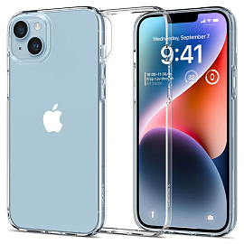 Чехол для iPhone 14 гелевый ультратонкий Spigen Liquid Crystal прозрачный