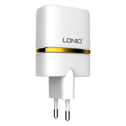 Зарядное устройство сетевое с двумя USB входами 2.4А и MicroUSB кабелем Ldnio DL-AC52 белое
