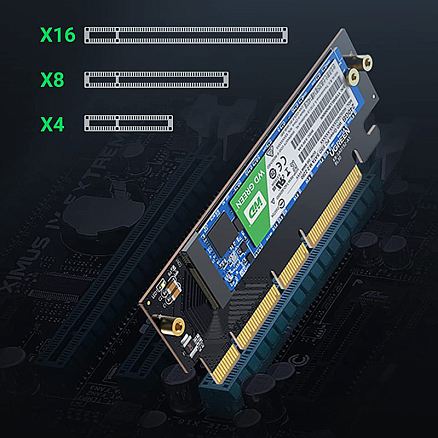 Адаптер PCI-E 4.0 - M.2 NVME для SSD Ugreen CM465 черный